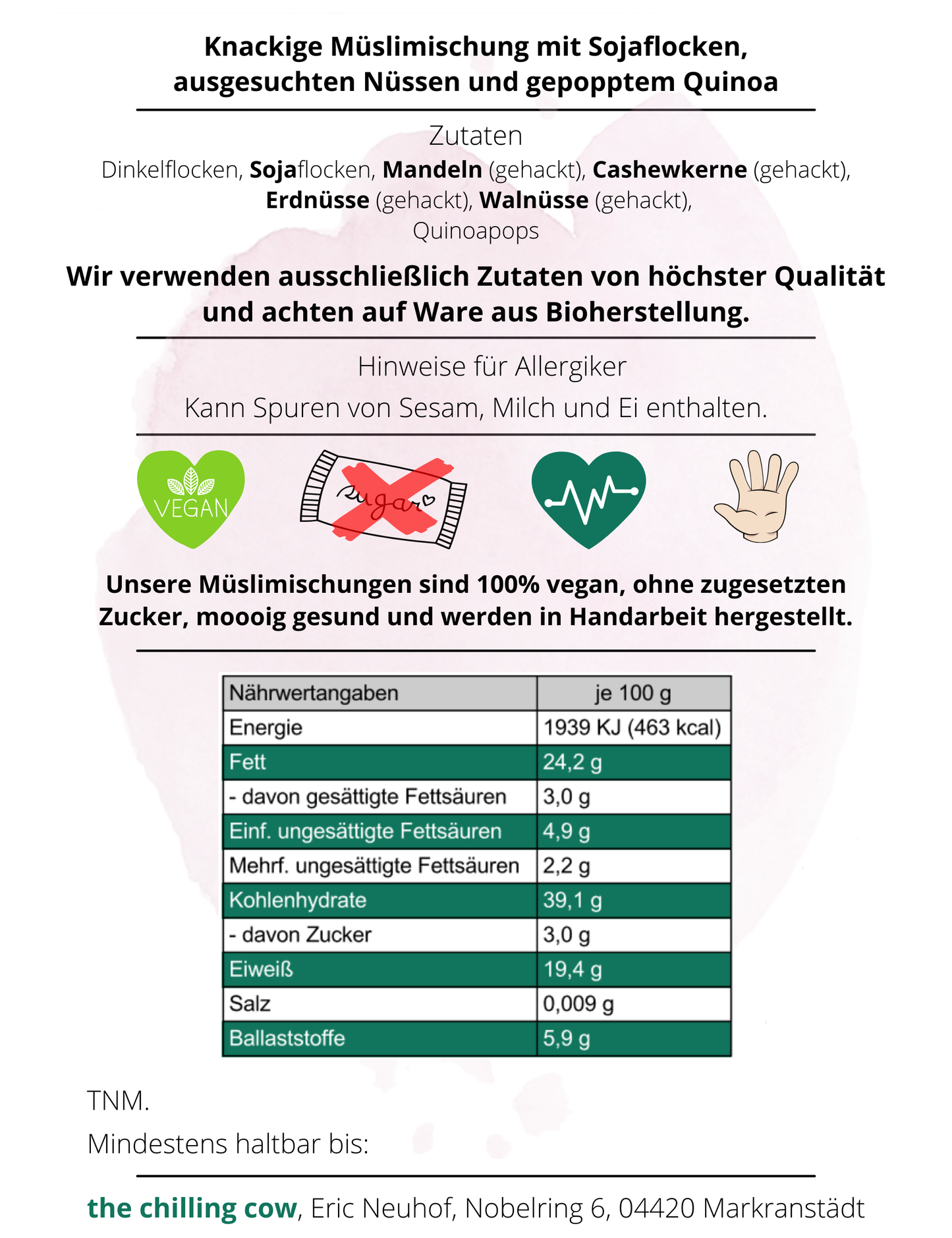 The Nuttiest MOOO - veganes Müsli, nussig und knackig aus Handarbeit