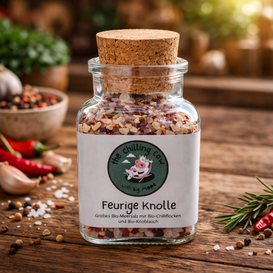 Feurige Knolle - Grobes Meersalz mit Chili und Knoblauch