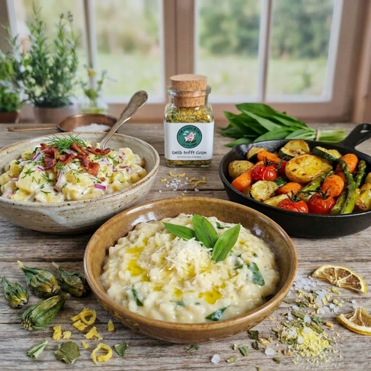 Gelb trifft Grün - Zitronensalz mit Bärlauch