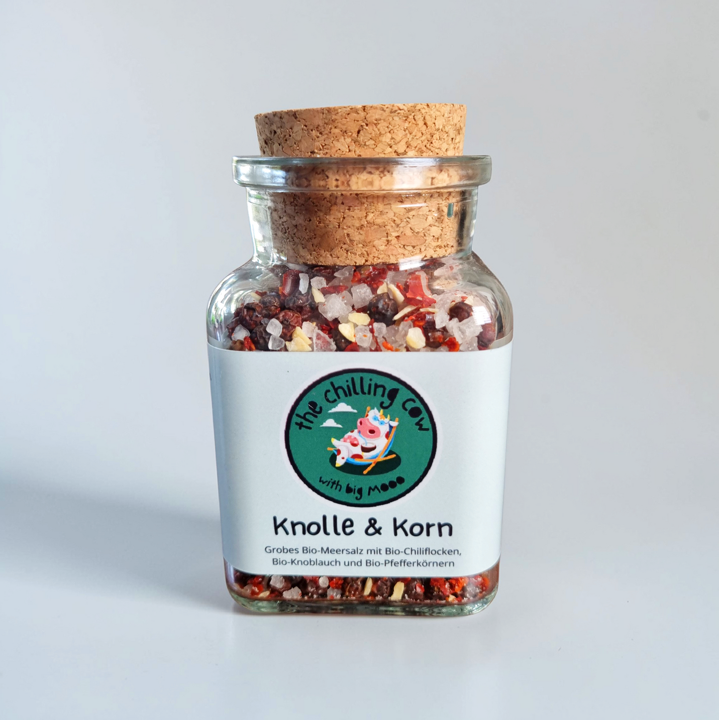 Knolle und Korn - Grobes Meersalz mit Chili, Knoblauch und Pfeffer