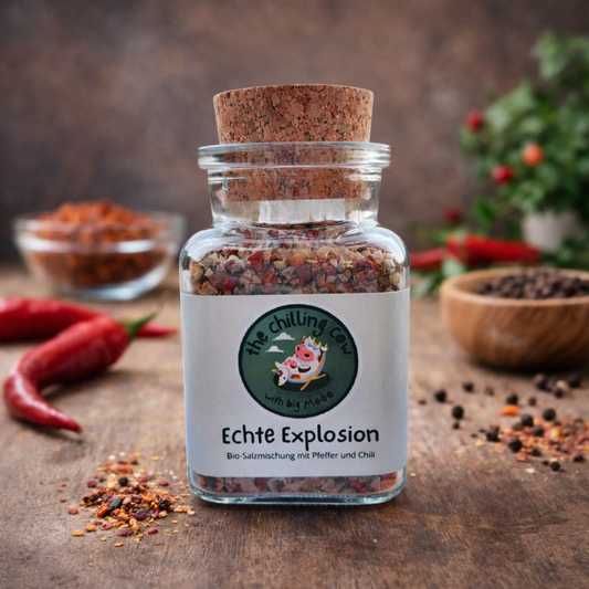 Echte Explosion - Gewürzsalz mit Pfeffer, Chili, Knoblauch und Paprika