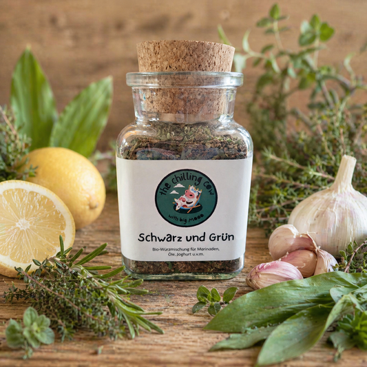 Schwarz und Grün - Würzmischung mit fermentiertem Knoblauch und Kräutern