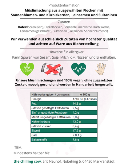 The Basic MOOO - veganes, klassisches Müsli aus Handarbeit