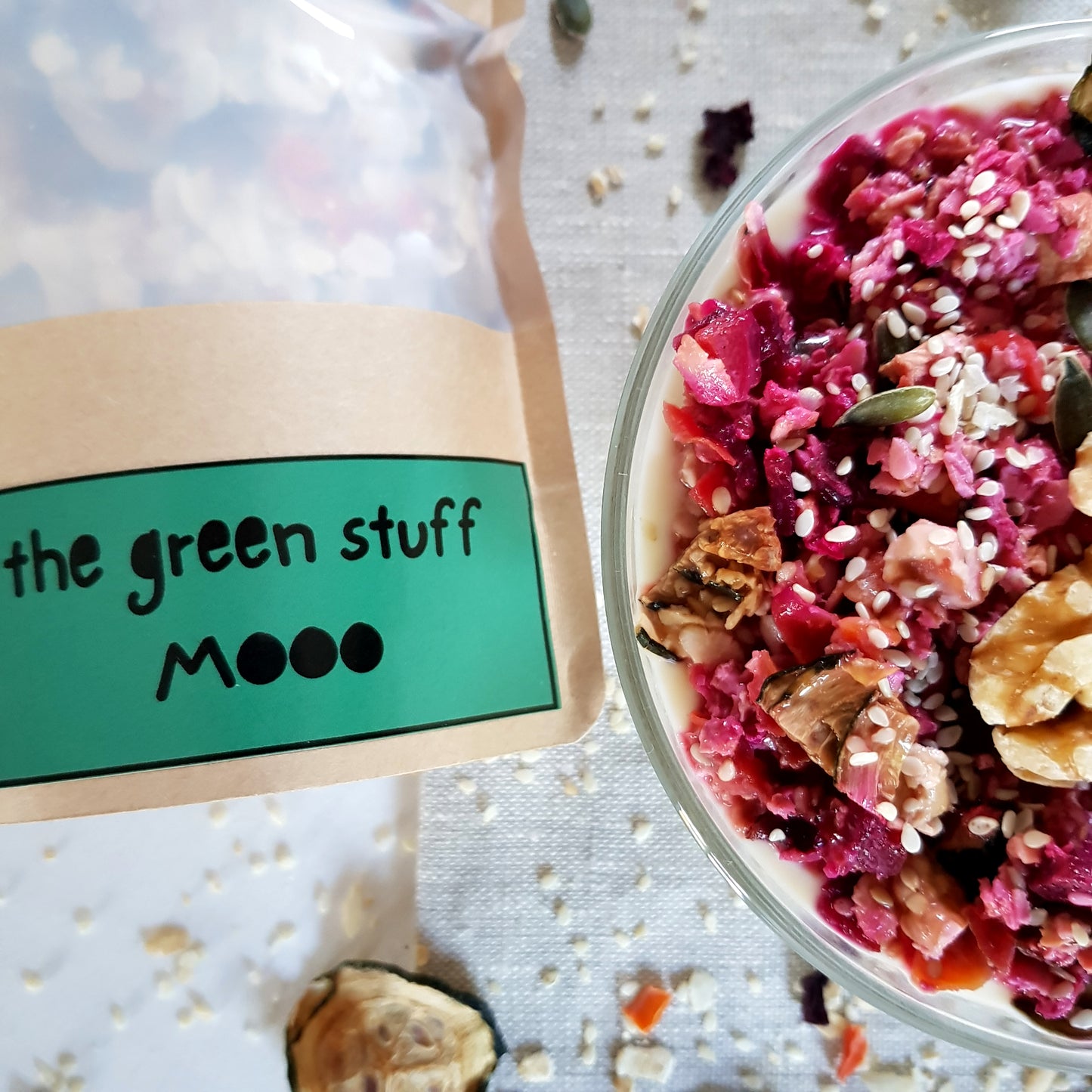 The Green Stuff MOOO - veganes Müsli mit Gemüse aus Handarbeit